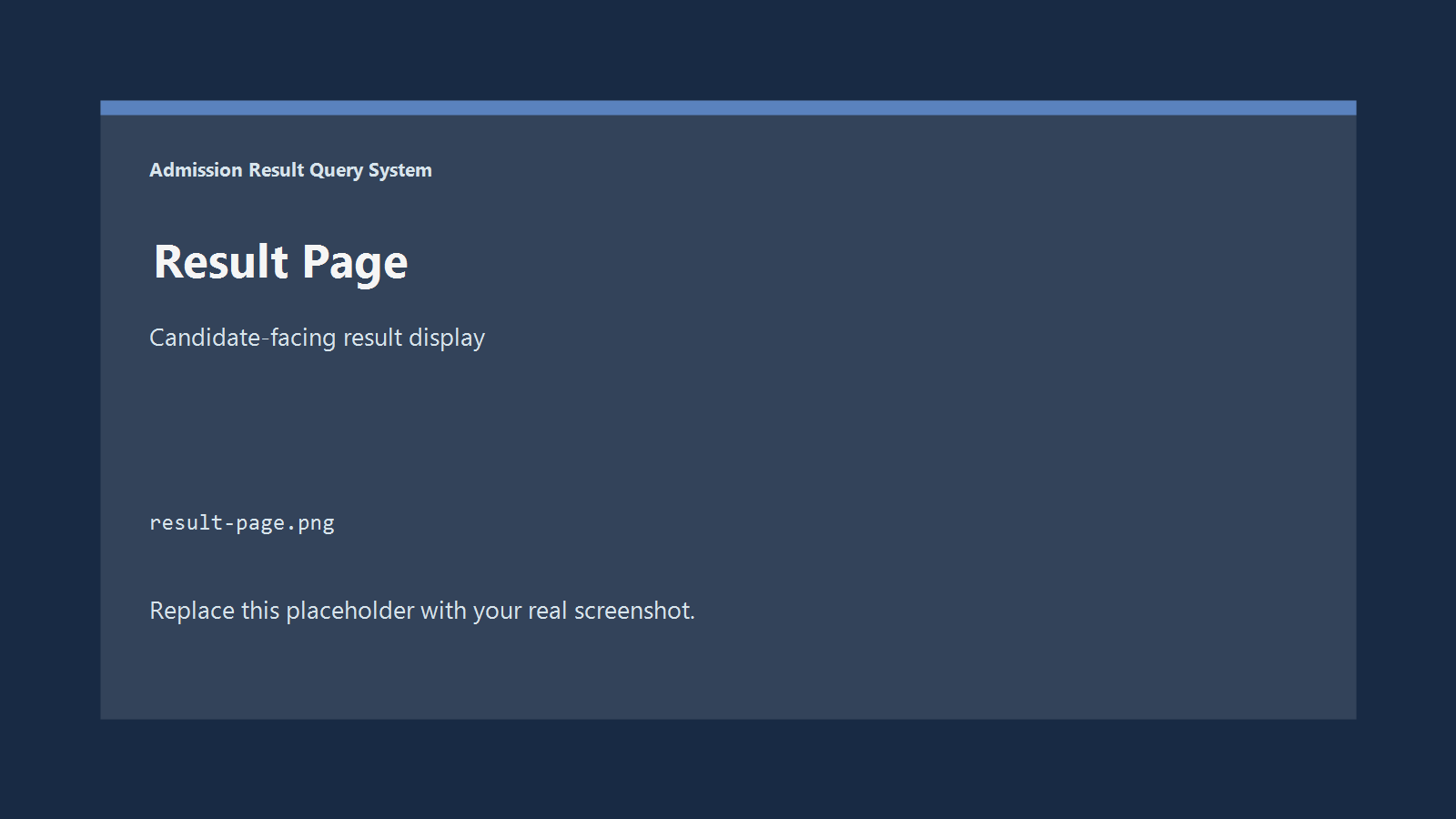 Result page